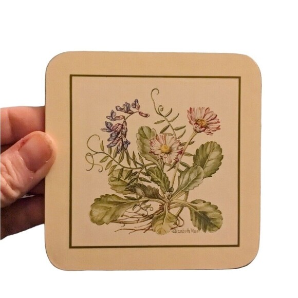 Clover Leaf Melamine Cork Back Botanical Table Mats Boxed Set of 6 - UK VTG MCM - Picture 11 of 16